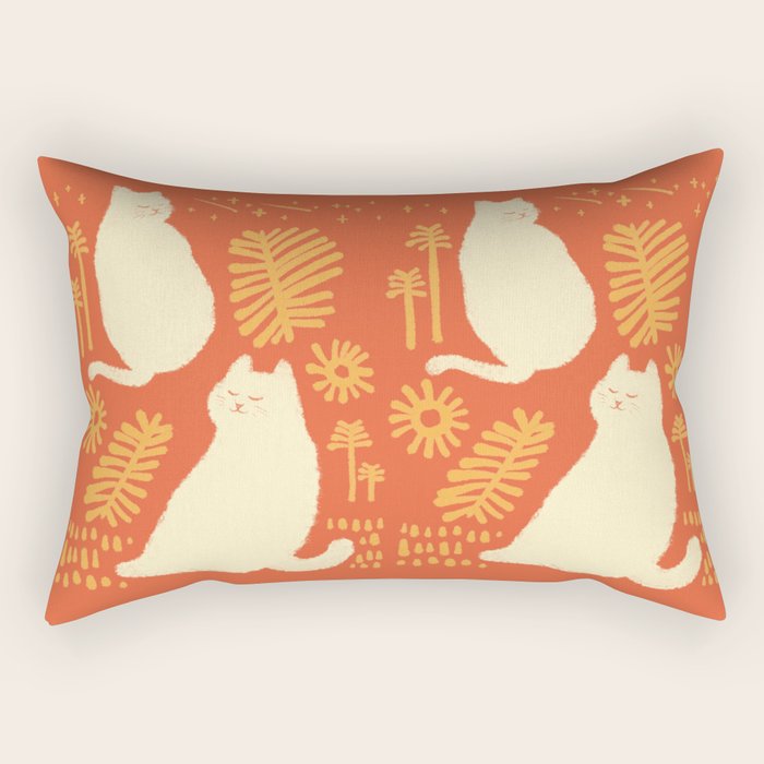 Abstraction Minimal Cat 27red Happy Go Lucky Rectangular Pillow