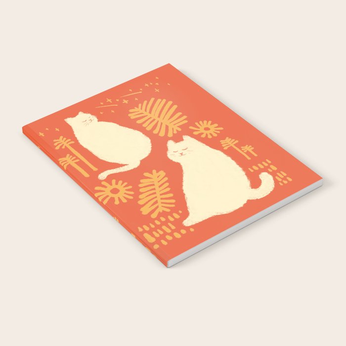 Abstraction Minimal Cat 27red Happy Go Lucky Notebook