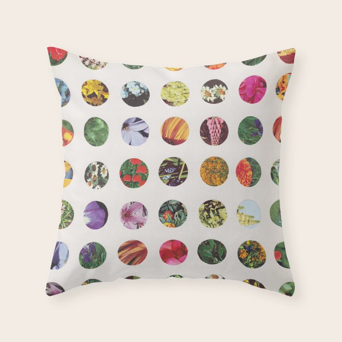 Floral Circles / Paper Pattern Throw Pillow