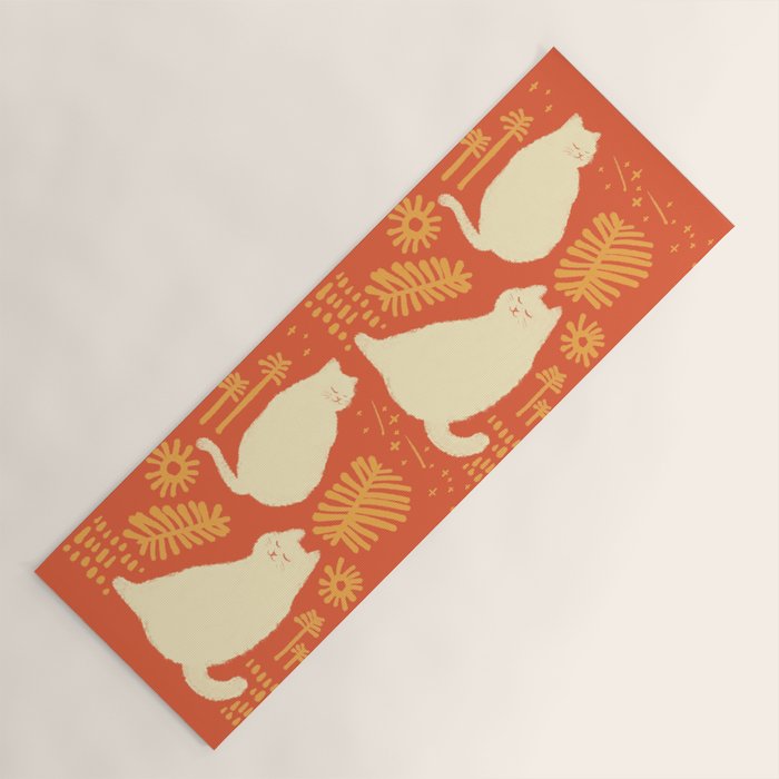 Abstraction Minimal Cat 27red Happy Go Lucky Yoga Mat