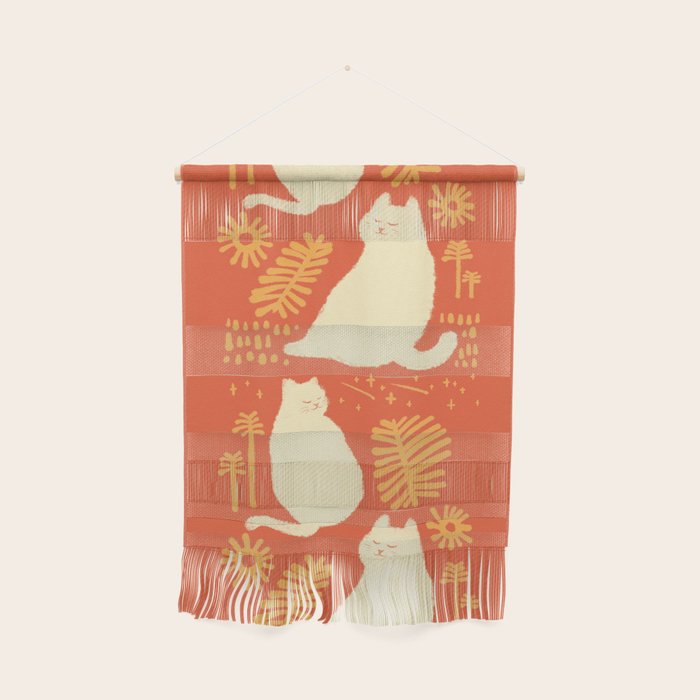 Abstraction Minimal Cat 27red Happy Go Lucky Wall Hanging