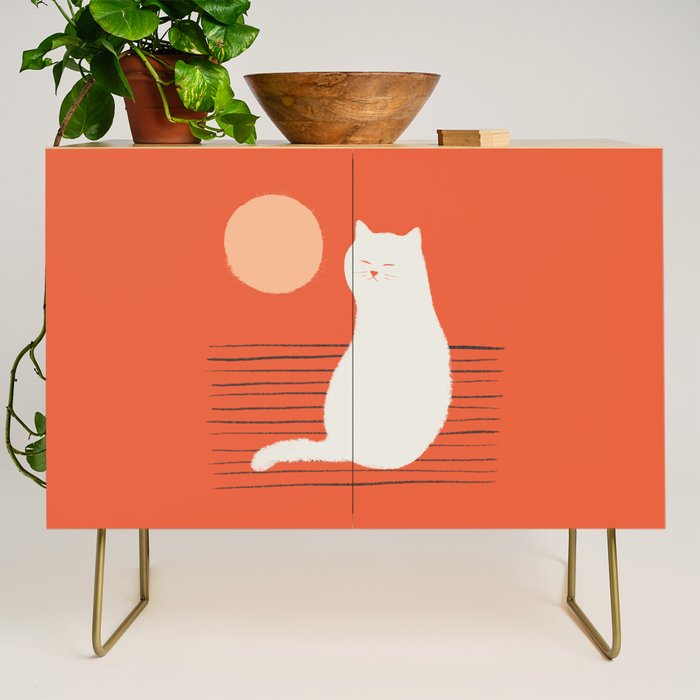 Abstraction Minimal Cat 31 Relax Day Credenza