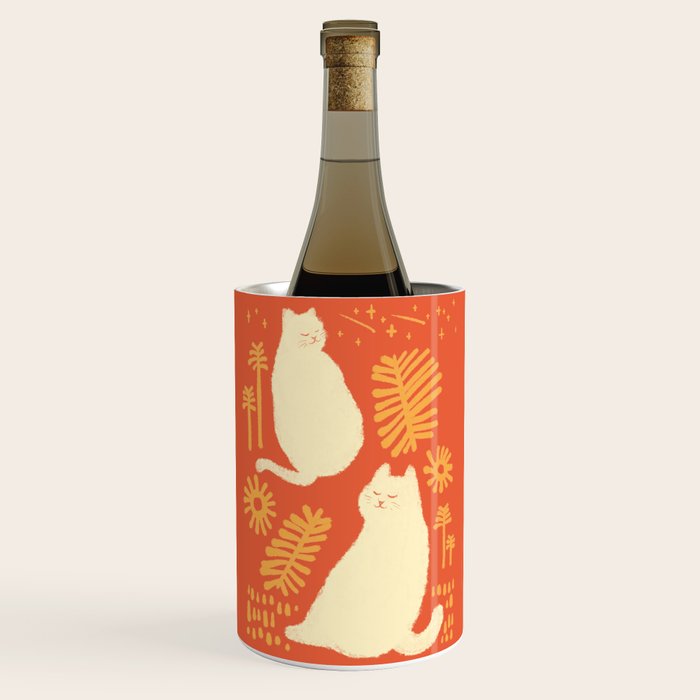 Abstraction Minimal Cat 27red Happy Go Lucky Wine Chiller