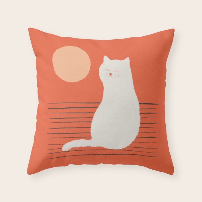 Abstraction Minimal Cat 31 Relax Day Throw Pillow