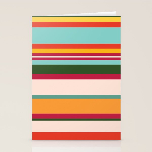 Vintage Striped Beach Pattern Stationery Card