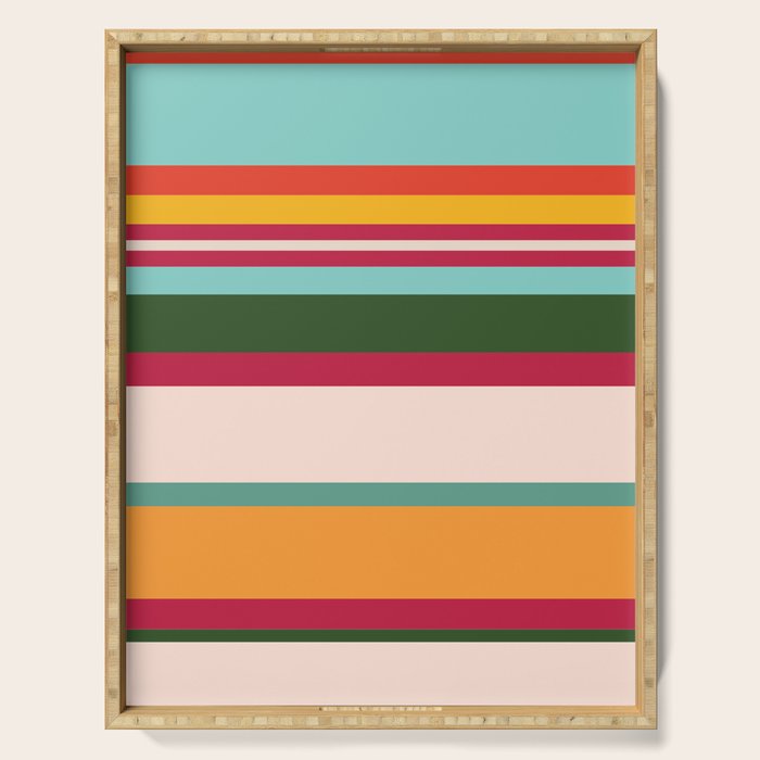 Vintage Striped Beach Pattern Serving Tray