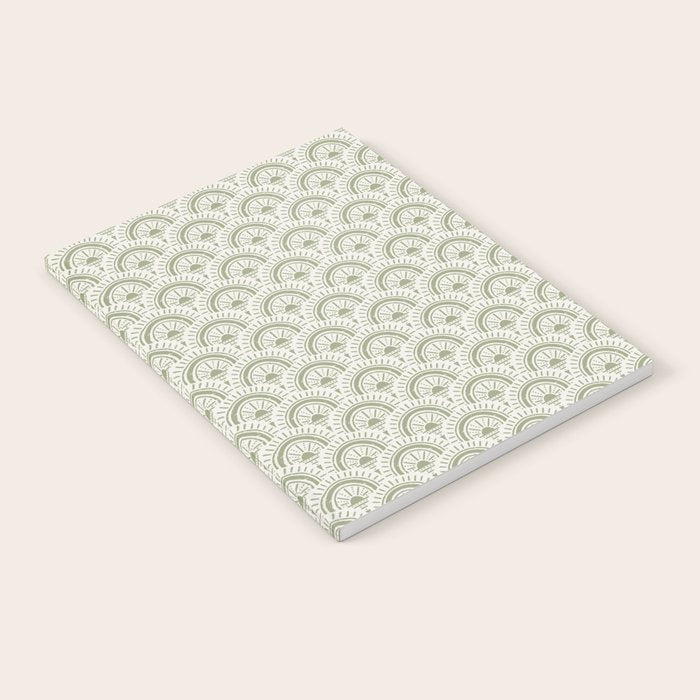 Surfside Deco . Lush Green On Neutral Notebook