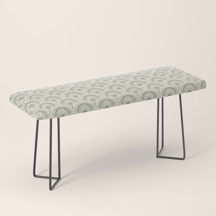 Surfside Deco . Lush Green On Neutral Bench