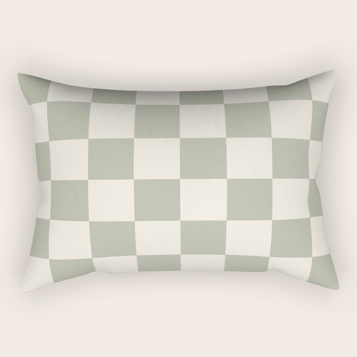 Checkered (Sage Cream) Rectangular Pillow