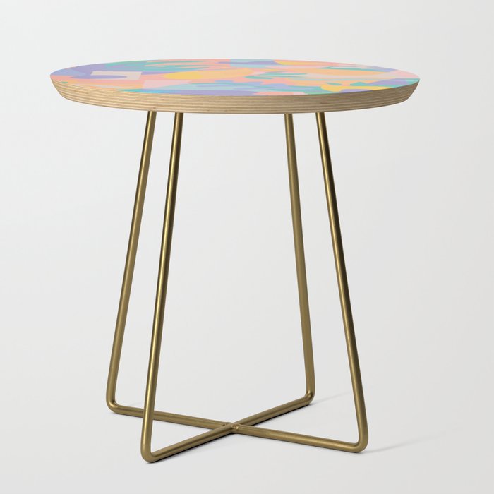 Lemons In Amalfi / Abstract Shapes, Pink, Turquoise, Yellow, Lavender Side Table