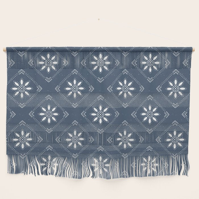 Scandinavian Classic Blue Squares Wall Hanging