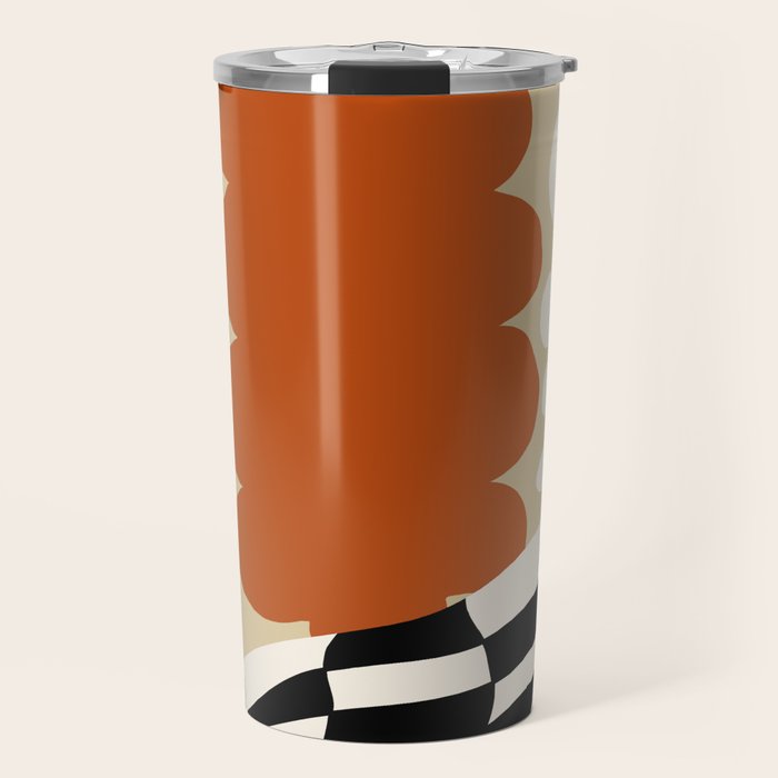 Vintage Matisse Floral Check  Travel Mug