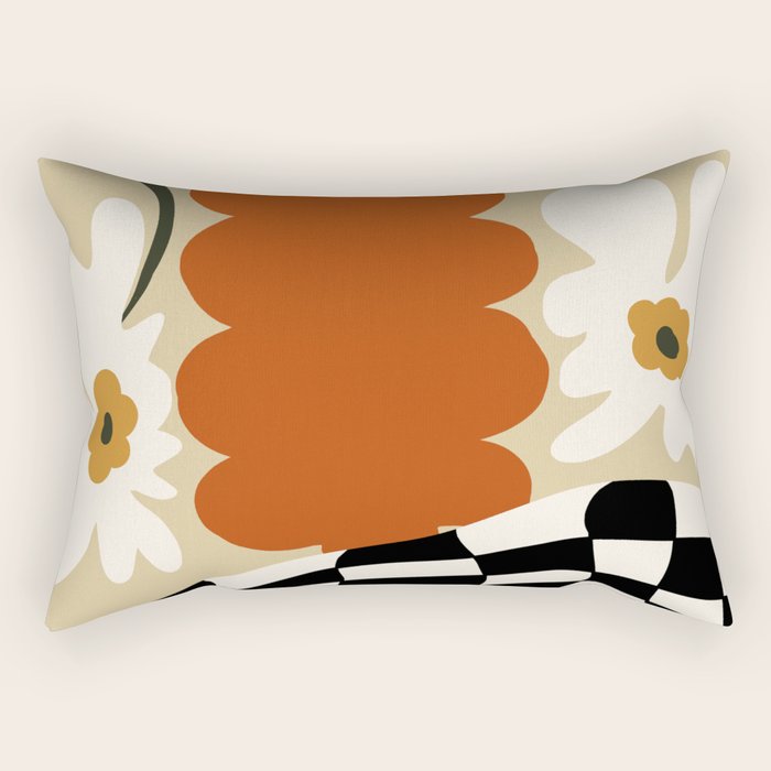 Vintage Matisse Floral Check  Rectangular Pillow