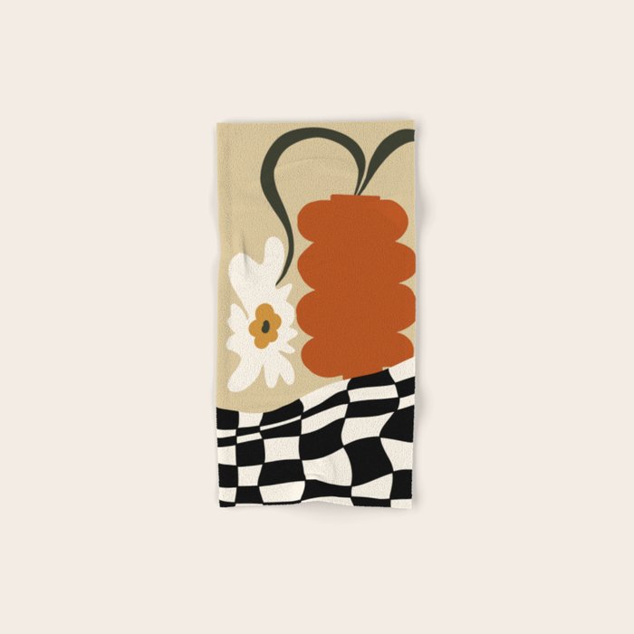 Vintage Matisse Floral Check  Bath Towel
