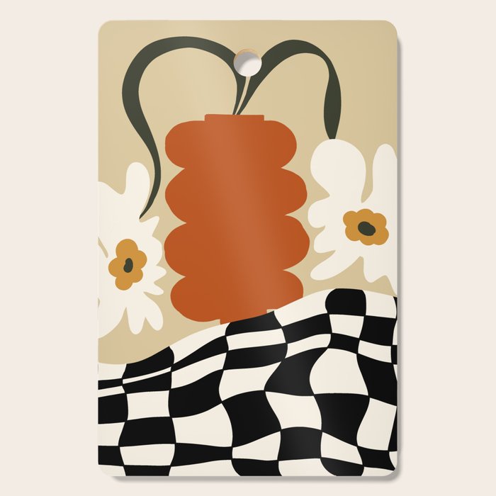 Vintage Matisse Floral Check  Cutting Board