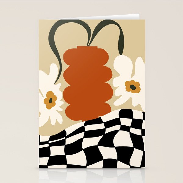 Vintage Matisse Floral Check  Stationery Card
