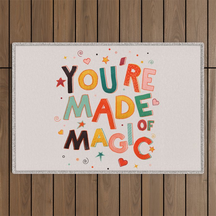 You Are Made Of Magic - Colorful Letters Outdoor Rug