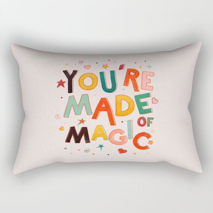 You Are Made Of Magic - Colorful Letters Rectangular Pillow