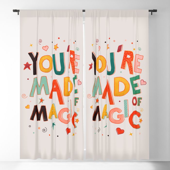 You Are Made Of Magic - Colorful Letters Window Curtain