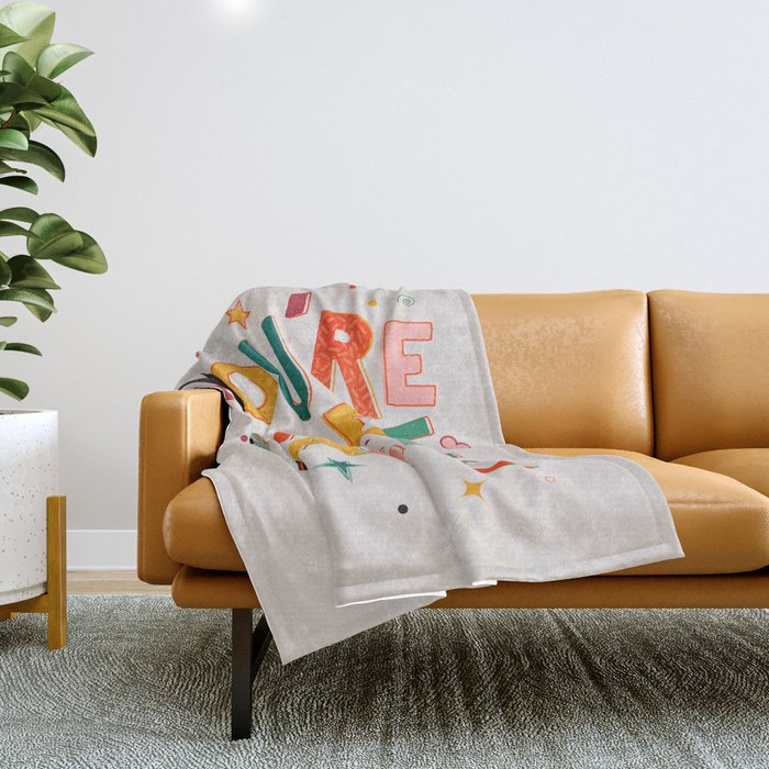 You Are Made Of Magic - Colorful Letters Throw Blanket