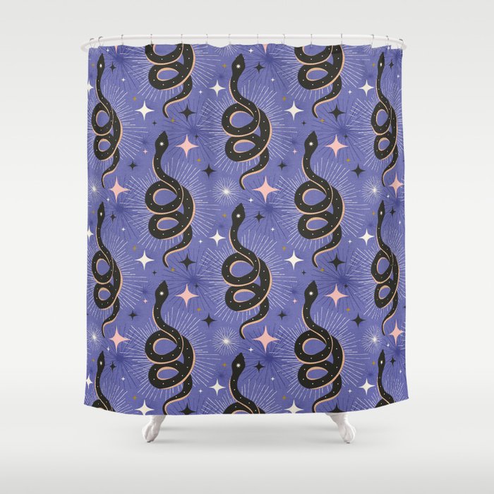 Slither Through The Stars Very Peri Shower Curtain