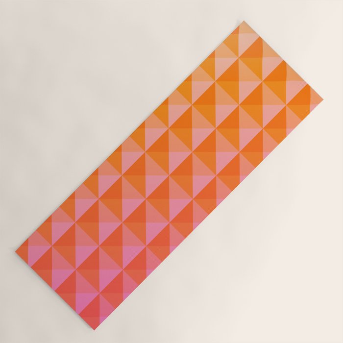 Geometric Gradient In Pink And Orange Yoga Mat