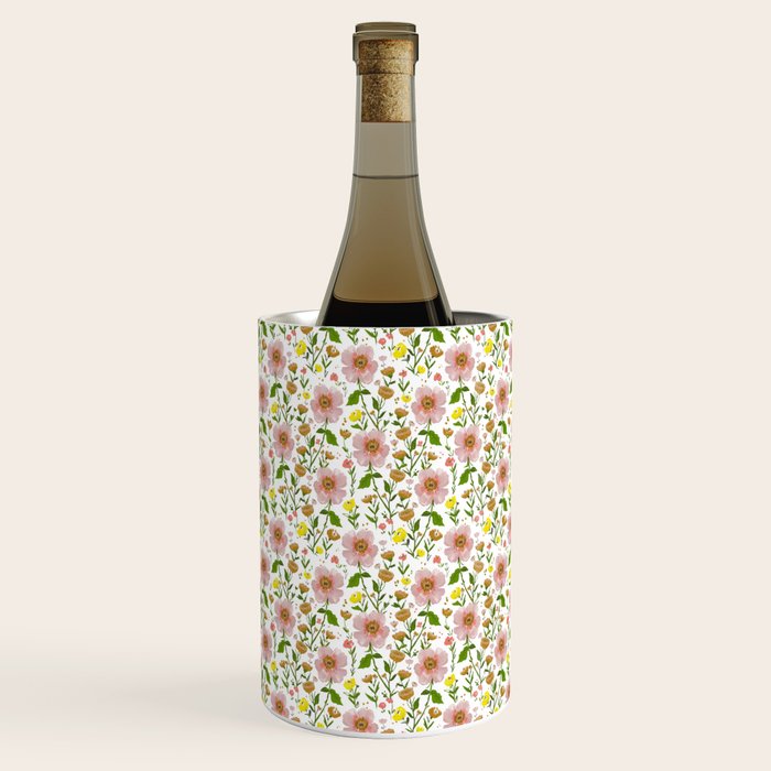 Summer Floral - Pink & Yellow Wine Chiller
