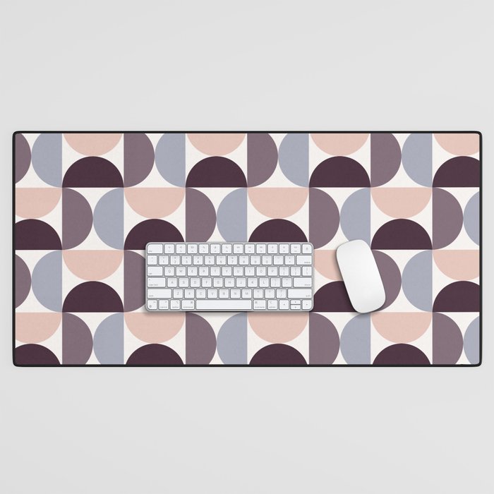 Bauhaus Mid Century Modern Geometric Pattern Xiv Desk Mat
