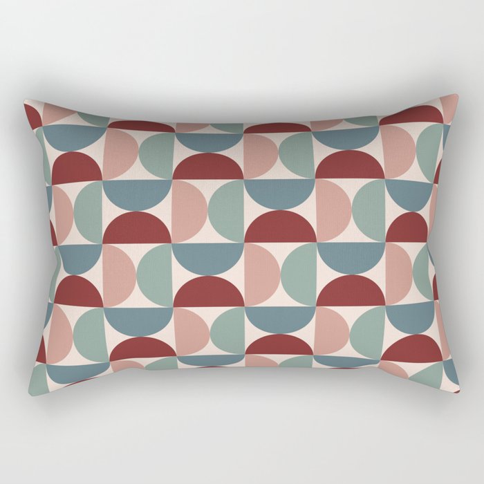 Bauhaus Mid Century Modern Geometric Pattern Xv Rectangular Pillow