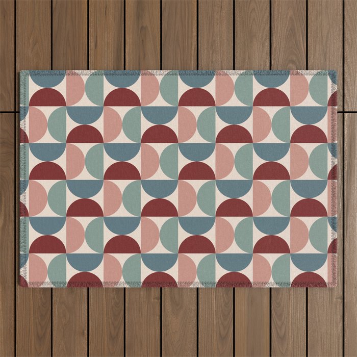 Bauhaus Mid Century Modern Geometric Pattern Xv Outdoor Rug