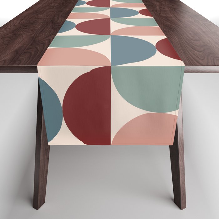 Bauhaus Mid Century Modern Geometric Pattern Xv Table Runner