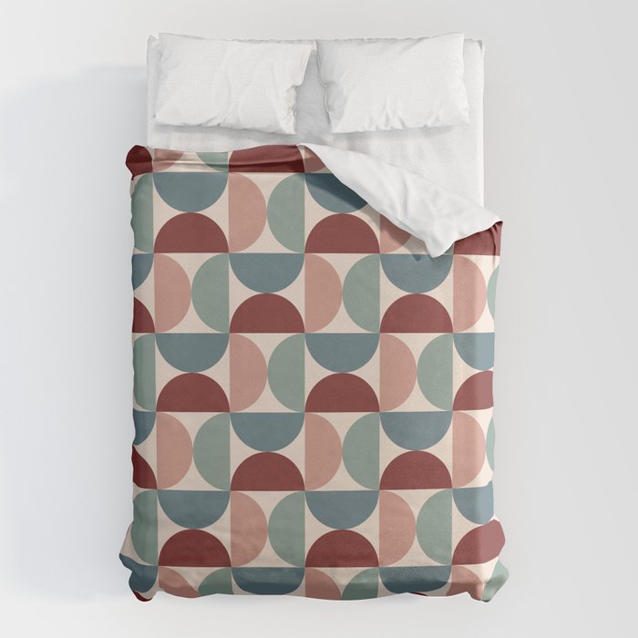 Bauhaus Mid Century Modern Geometric Pattern Xv Duvet Cover