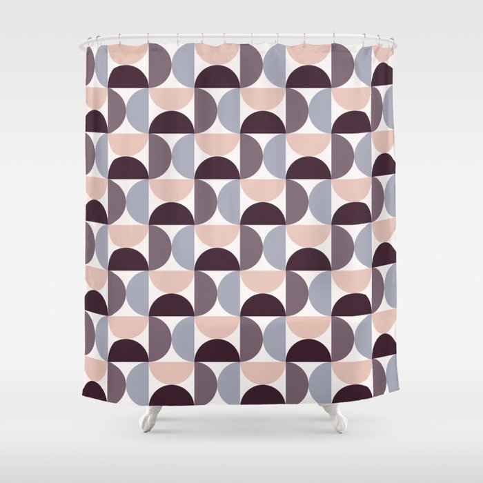 Bauhaus Mid Century Modern Geometric Pattern Xiv Shower Curtain