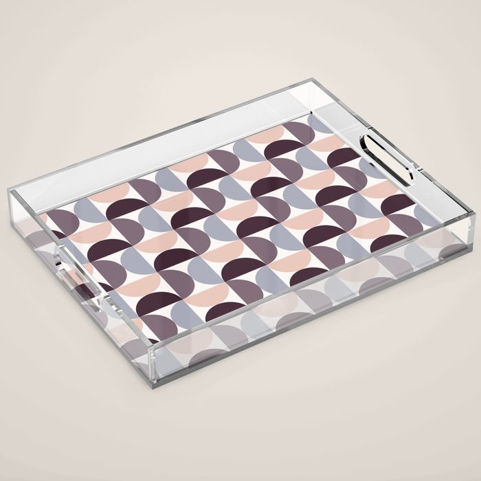 Bauhaus Mid Century Modern Geometric Pattern Xiv Acrylic Tray