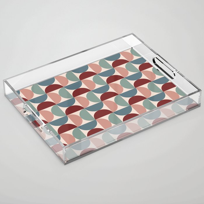 Bauhaus Mid Century Modern Geometric Pattern Xv Acrylic Tray