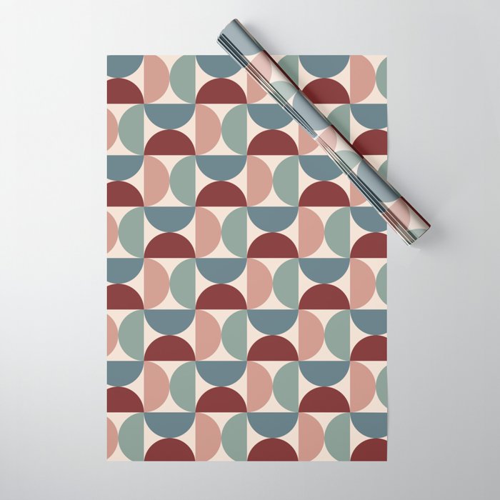 Bauhaus Mid Century Modern Geometric Pattern Xv Wrapping Paper