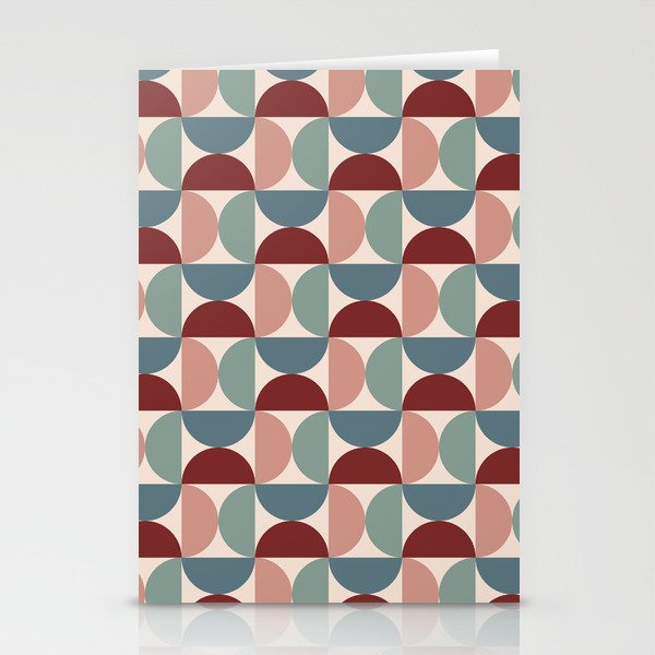 Bauhaus Mid Century Modern Geometric Pattern Xv Stationery Card