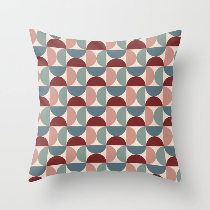 Bauhaus Mid Century Modern Geometric Pattern Xv Throw Pillow