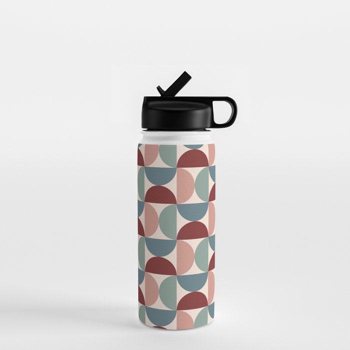 Bauhaus Mid Century Modern Geometric Pattern Xv Water Bottle