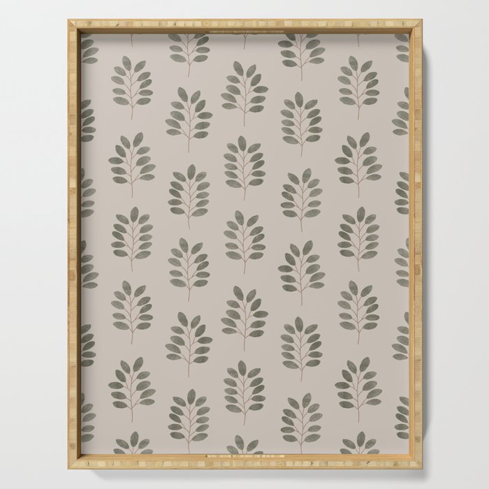 Noble Branches - Pewter And Olive Serving Tray