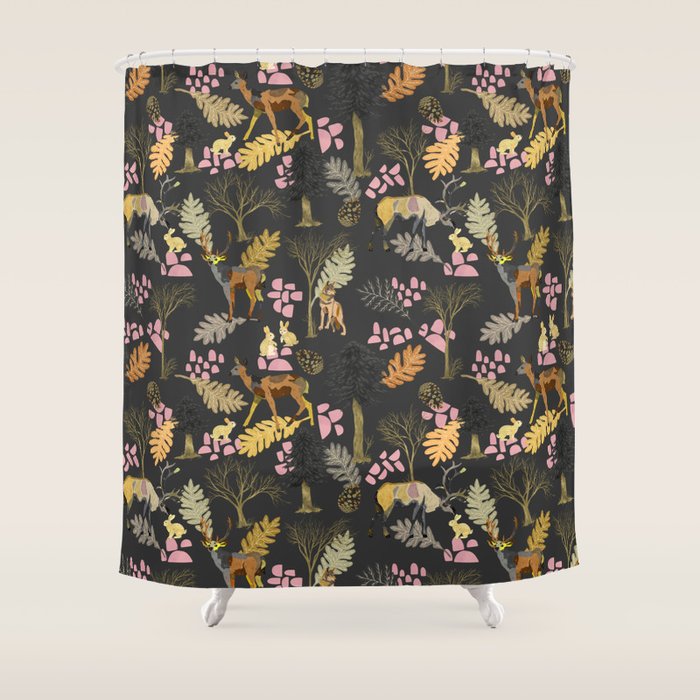 Colorful Forest Animals F Shower Curtain
