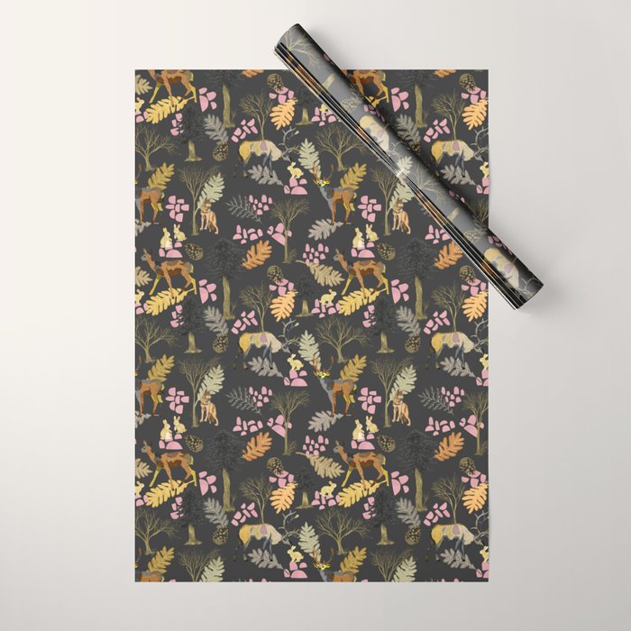 Colorful Forest Animals F Wrapping Paper