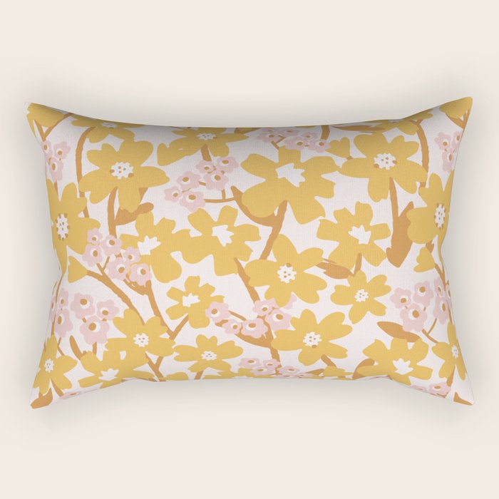 Wildflowers In Turmeric Rectangular Pillow