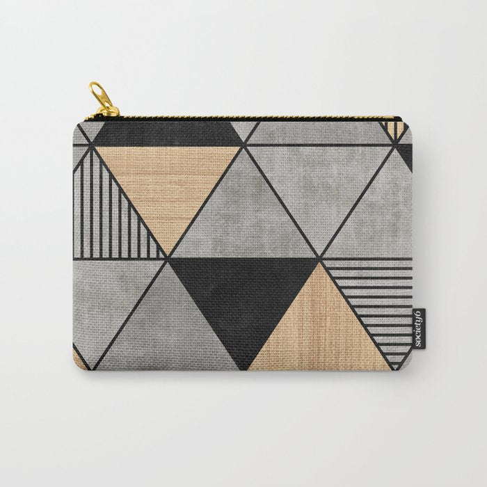 Concrete And Wood Triangles 2 Carry All Pouch