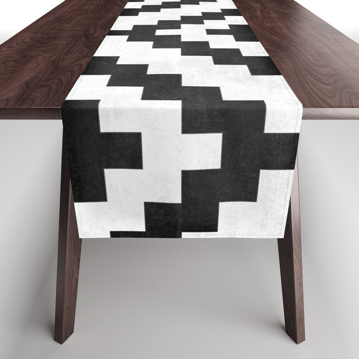 Urban Tribal Pattern No.16 - Aztec - Concrete And Wood Table Runner