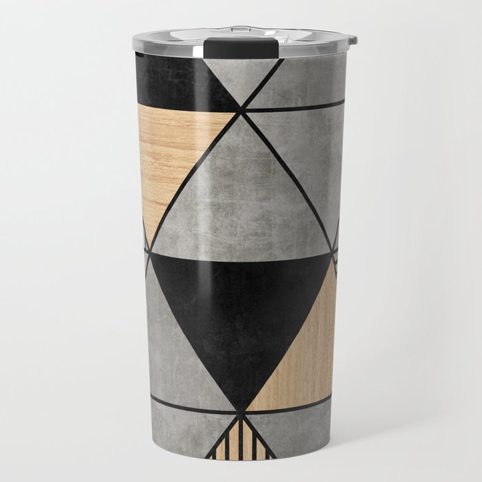 Concrete And Wood Triangles 2 Travel Mug