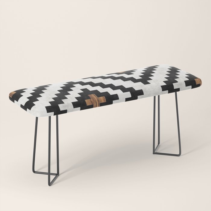 Urban Tribal Pattern No.16 - Aztec - Concrete And Wood Bench