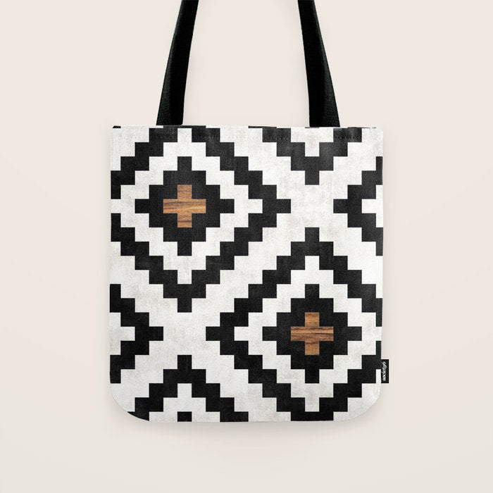 Urban Tribal Pattern No.16 - Aztec - Concrete And Wood Tote Bag