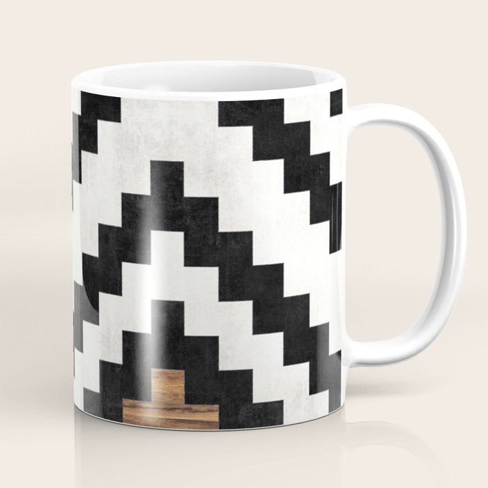 Urban Tribal Pattern No.16 - Aztec - Concrete And Wood Coffee Mug
