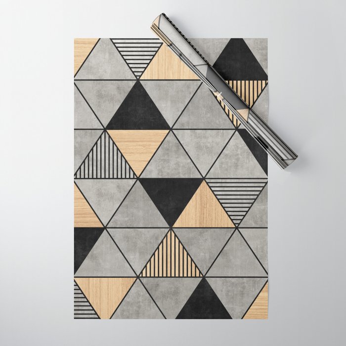 Concrete And Wood Triangles 2 Wrapping Paper